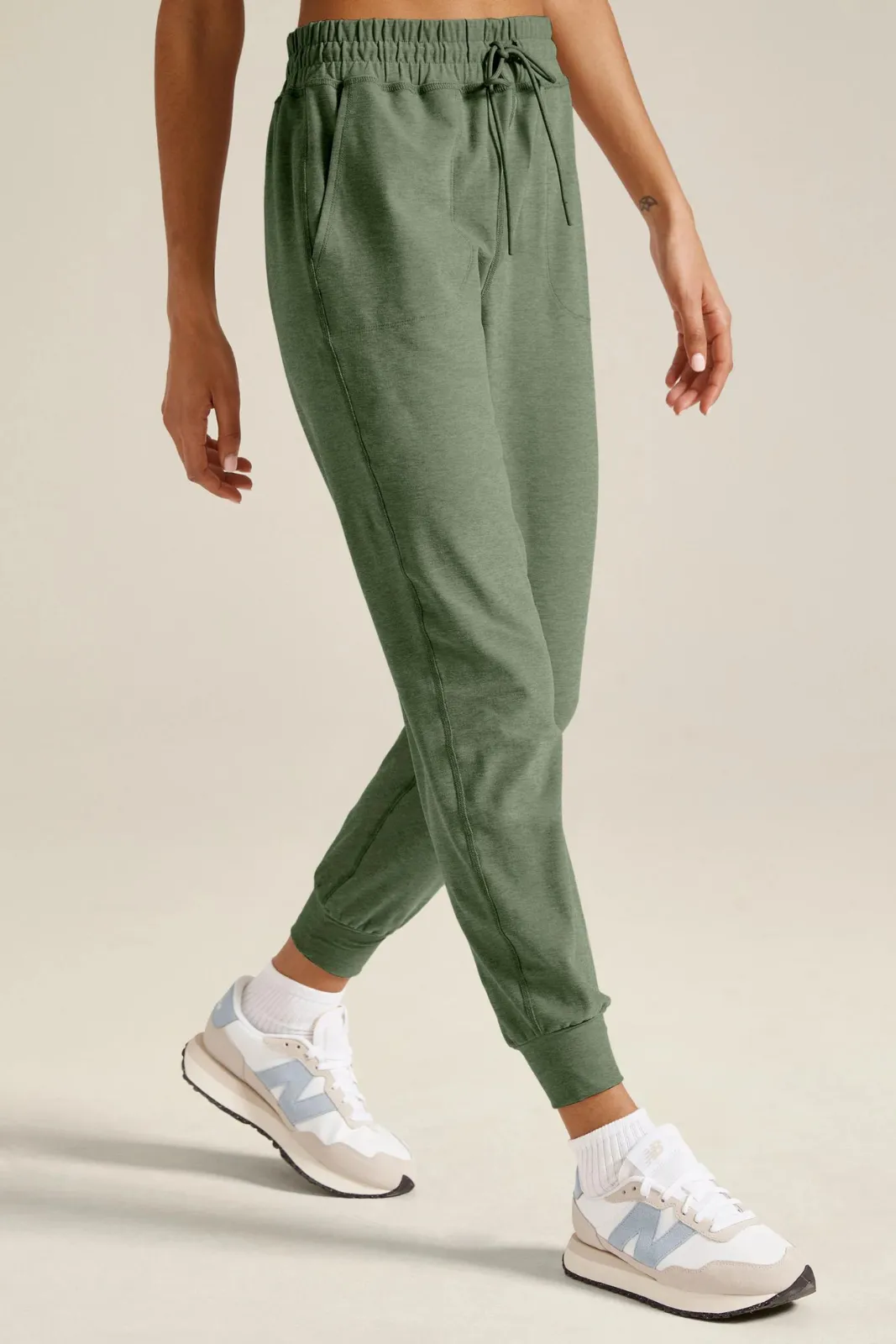 Spacedye Commuter Midi Jogger, Moss Green Heather