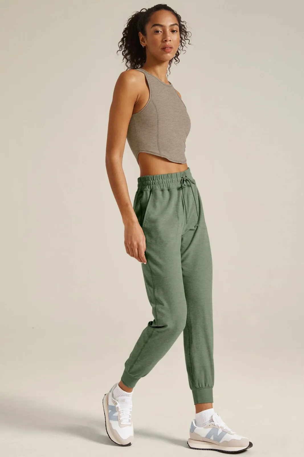 Spacedye Commuter Midi Jogger, Moss Green Heather