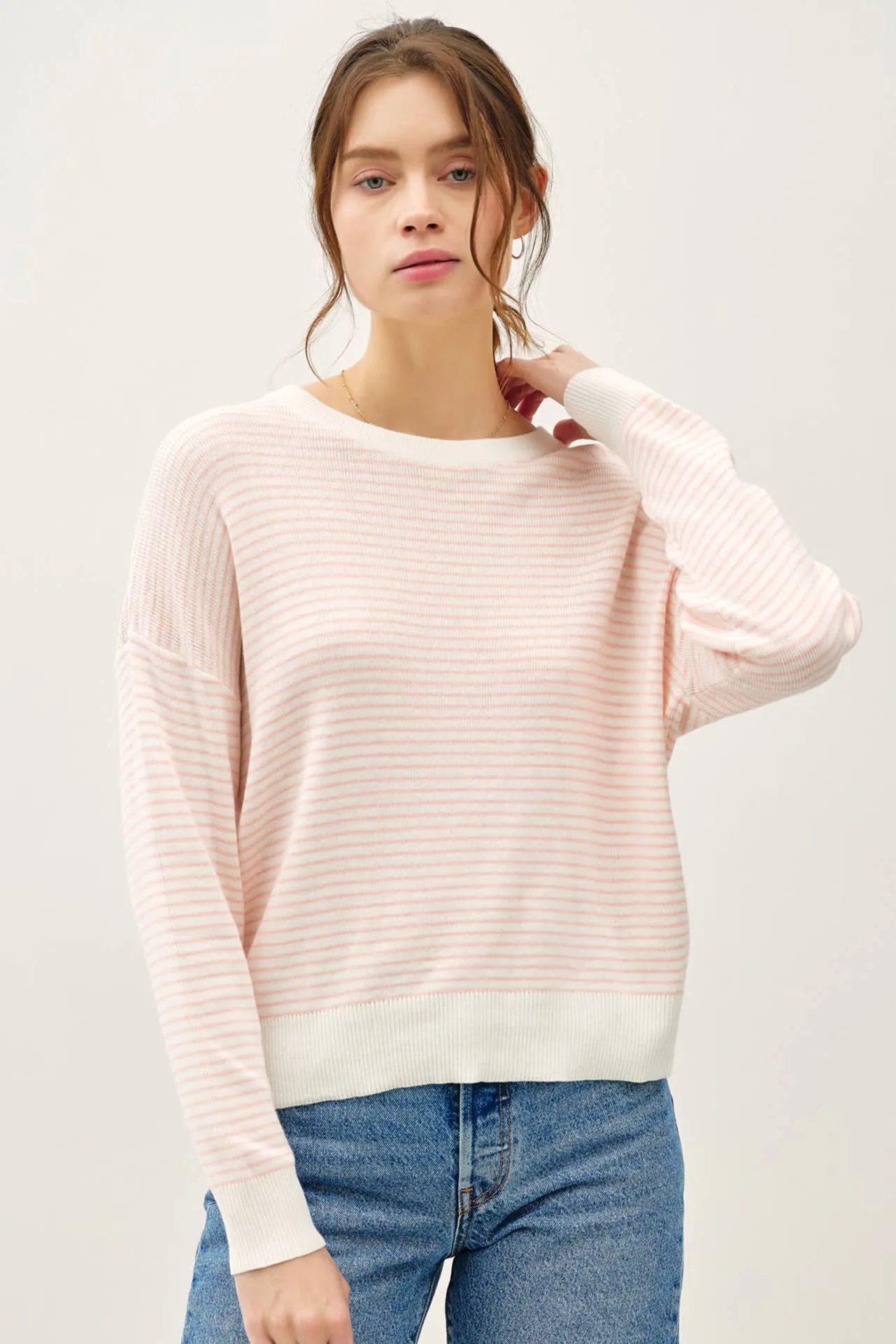 STRIPED LONG SLEEVE SWEATER