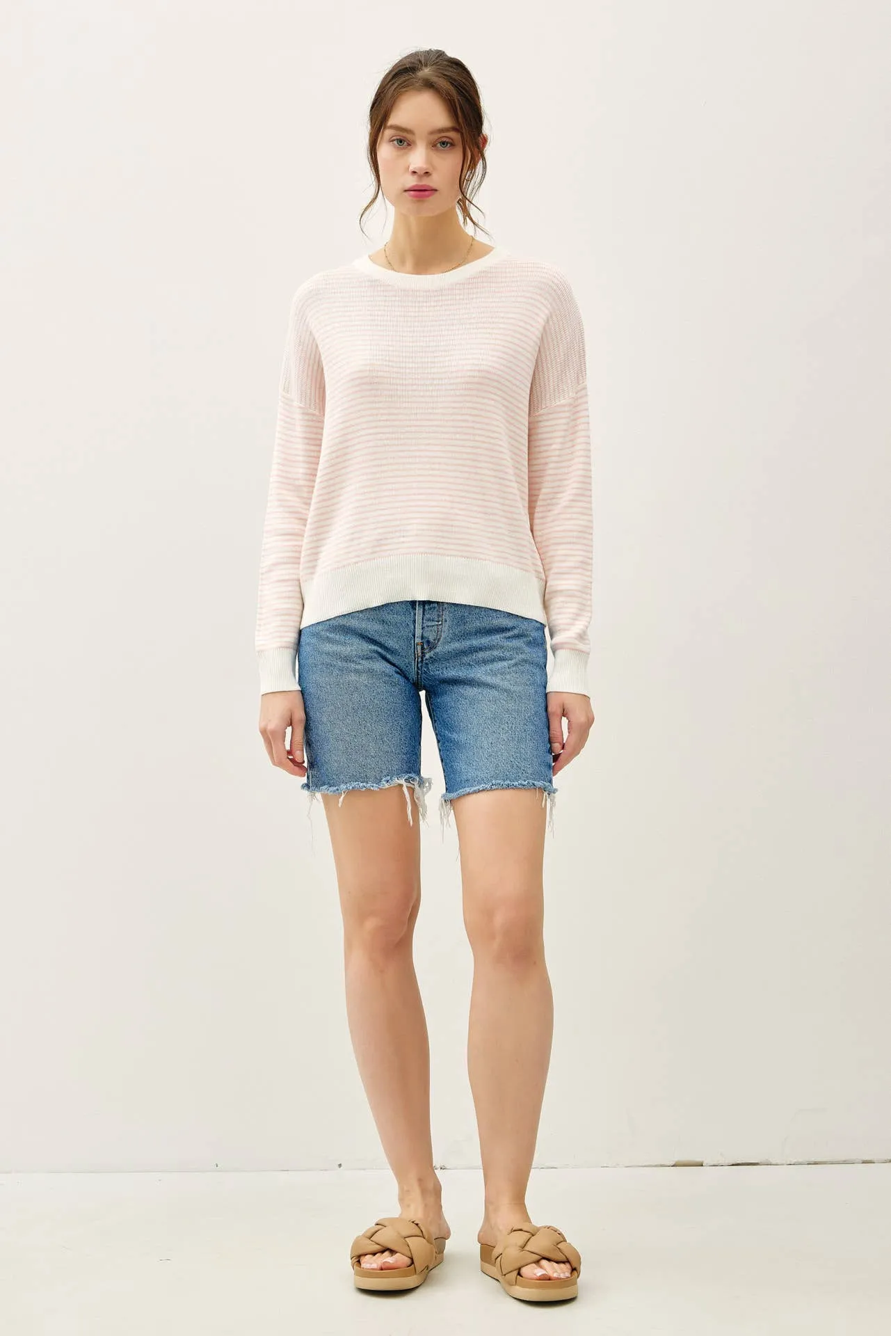 STRIPED LONG SLEEVE SWEATER