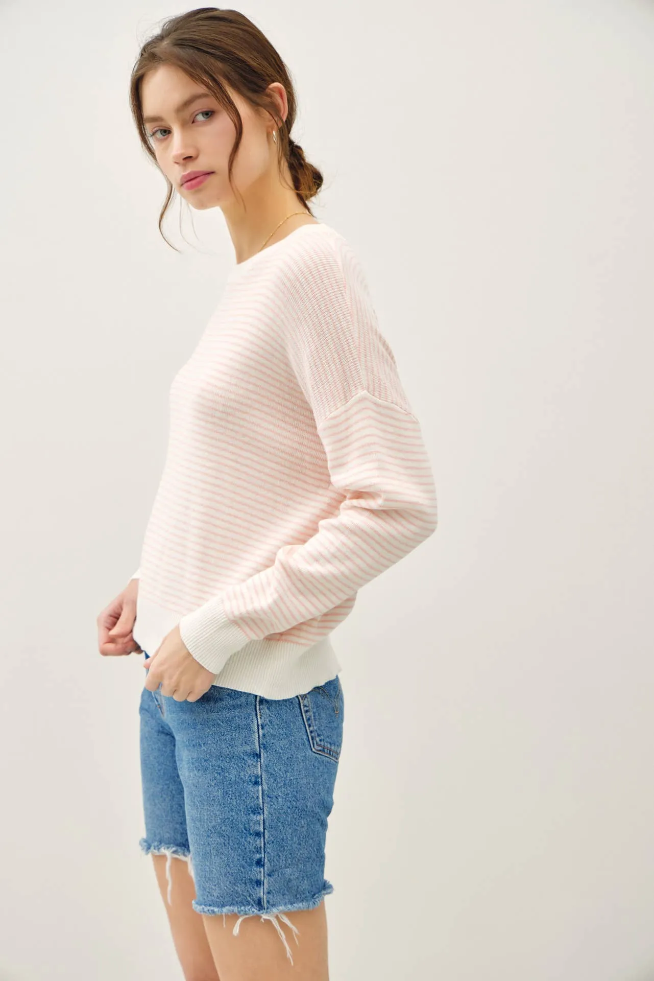 STRIPED LONG SLEEVE SWEATER