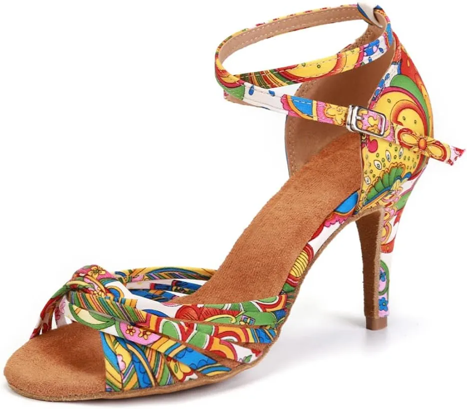 SWDZM Women's Latin Dance Shoes Standard Ballroom Chacha Salsa Party Practice Performance Dance Shoes,Model YCL255