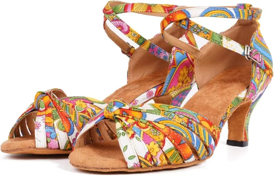 SWDZM Women's Latin Dance Shoes Standard Ballroom Chacha Salsa Party Practice Performance Dance Shoes,Model YCL255