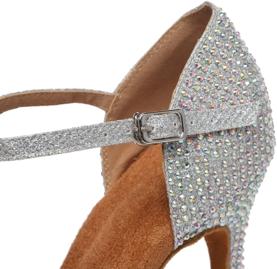 SWDZM Women's Latin Dance Shoes T-Strap Ballroom Tango Character Performance Practice Dancing Shoes,Model-YCL558