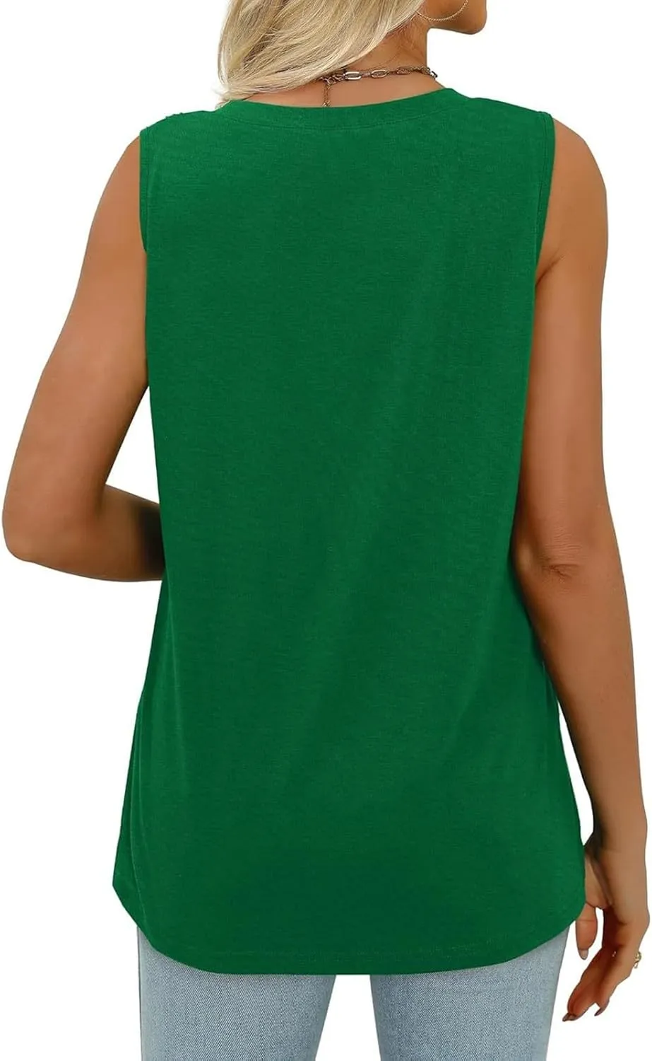 Tank Top for Women Summer Casual Pleated Tank Tops for Women 2025 Loose Fit V Neck Sleeveless Tops Flowy Tops for Women