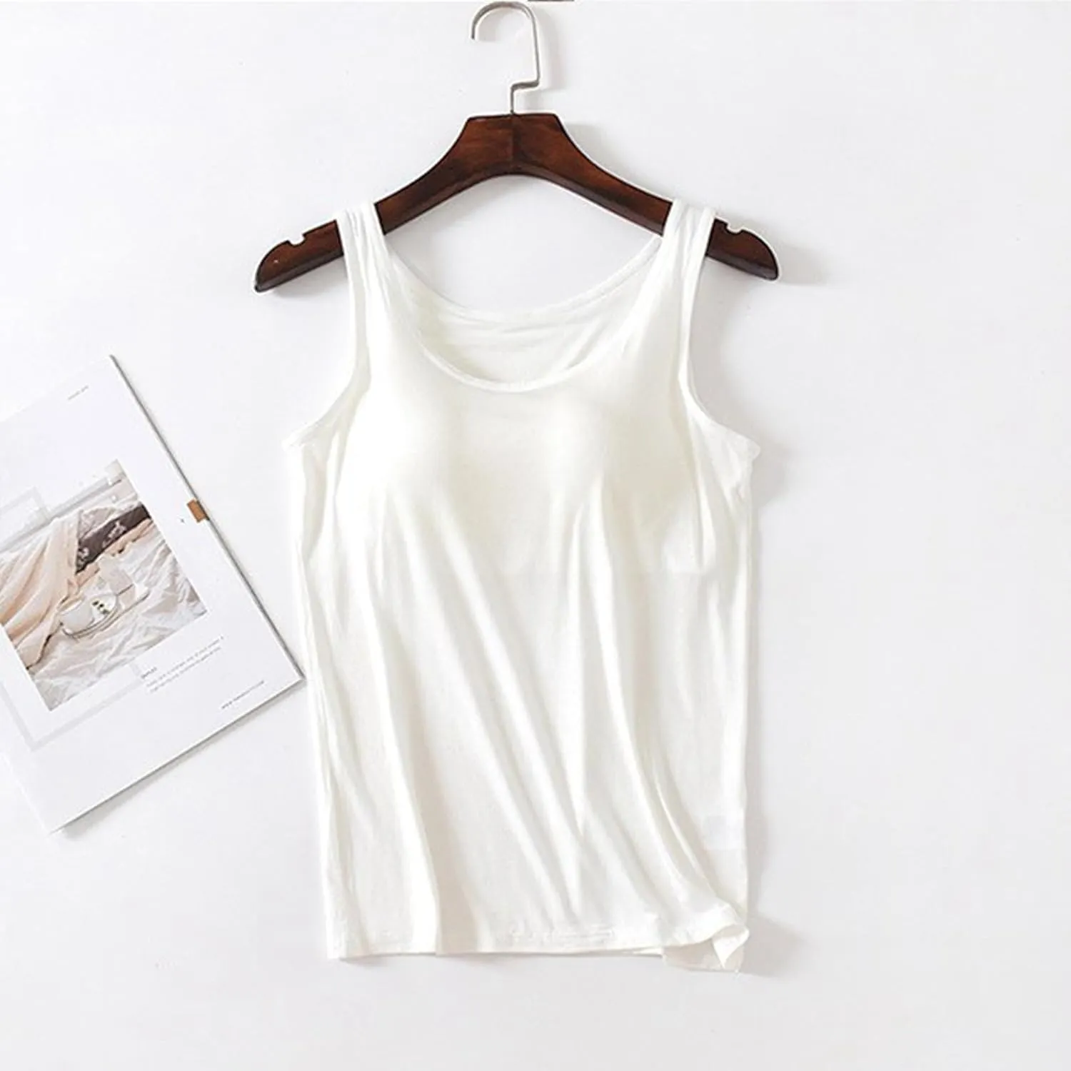 Tank Top for Women with Built in Bra Padded Workout Camisoles Gym Yoga Comfort Athletic Basic Layer Summer Undershirt