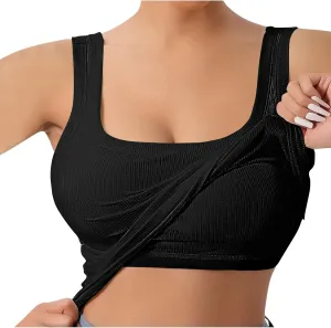 Tank Tops with Built in Bras, Workout Tops Built in Bra, Crop Top with Built in Bra, Tube Top with Built in Bra