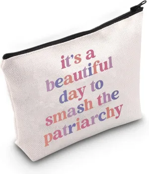 TGBJE Feminist Gift Feminism Girl Power Makeup Bag Equality Gift It's A Beautiful Day To Smash The Patriarchy Zipper Pouch (Smash Patriarchy bag)