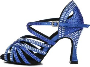 TINRYMX Latin Dance Shoes Women Rhinestones Tango Salsa Performance Ballroom Party Dance Shoes,Model-L373