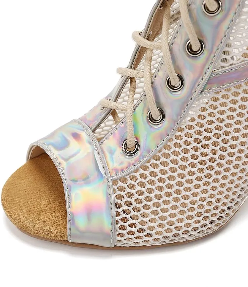 TINRYMX Women Ballroom Dance Boots Latin Salsa Performance Practice Hight Heel Dance Shoes, Model-DSK99