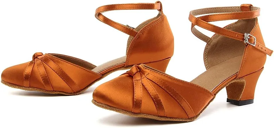 TINRYMX Women Latin Dance Shoes Closed Toe Salsa Tango Performance Party Ballroom Dance Shoes,Model-YCL117/L189