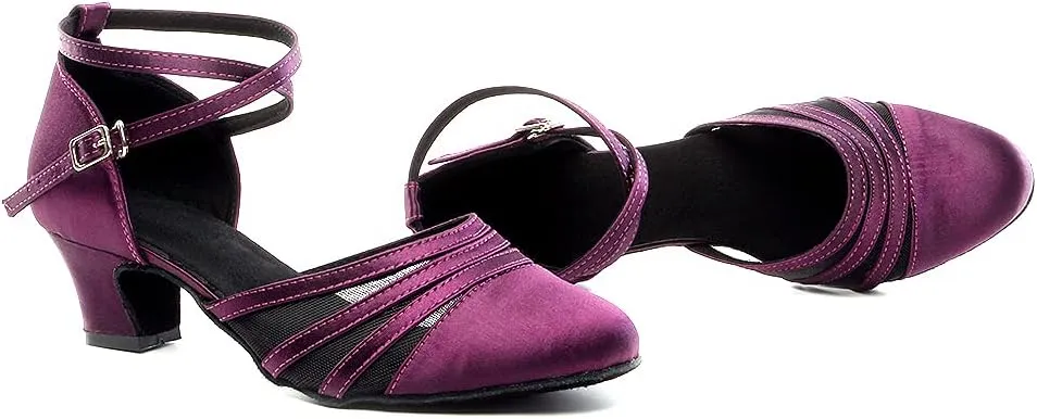TINRYMX Women Latin Dance Shoes Closed Toe Salsa Tango Performance Party Ballroom Dance Shoes,Model-YCL117/L189