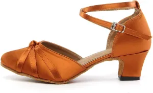TINRYMX Women Latin Dance Shoes Closed Toe Salsa Tango Performance Party Ballroom Dance Shoes,Model-YCL117/L189