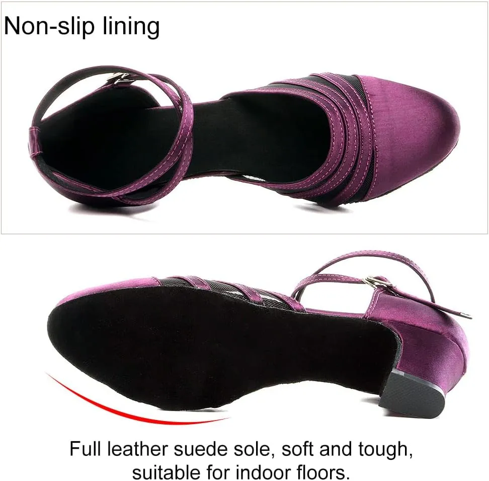TINRYMX Women Latin Dance Shoes Closed Toe Salsa Tango Performance Party Ballroom Dance Shoes,Model-YCL117/L189