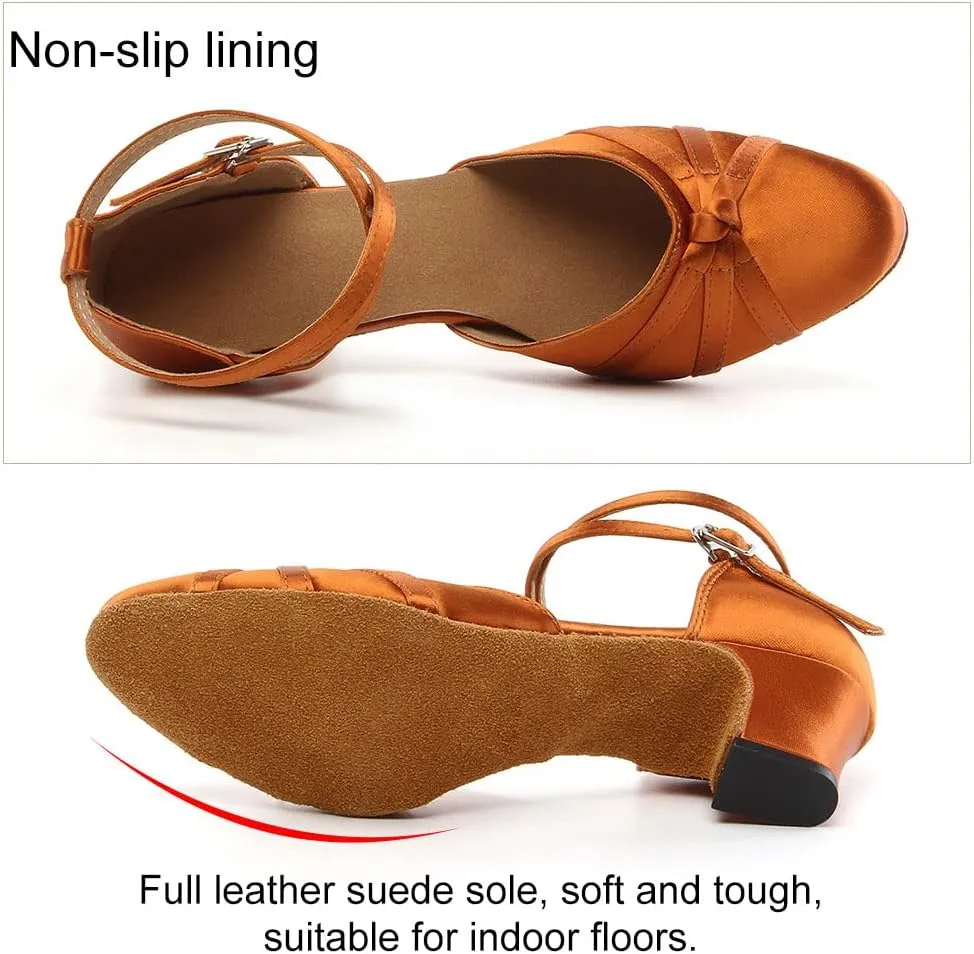 TINRYMX Women Latin Dance Shoes Closed Toe Salsa Tango Performance Party Ballroom Dance Shoes,Model-YCL117/L189