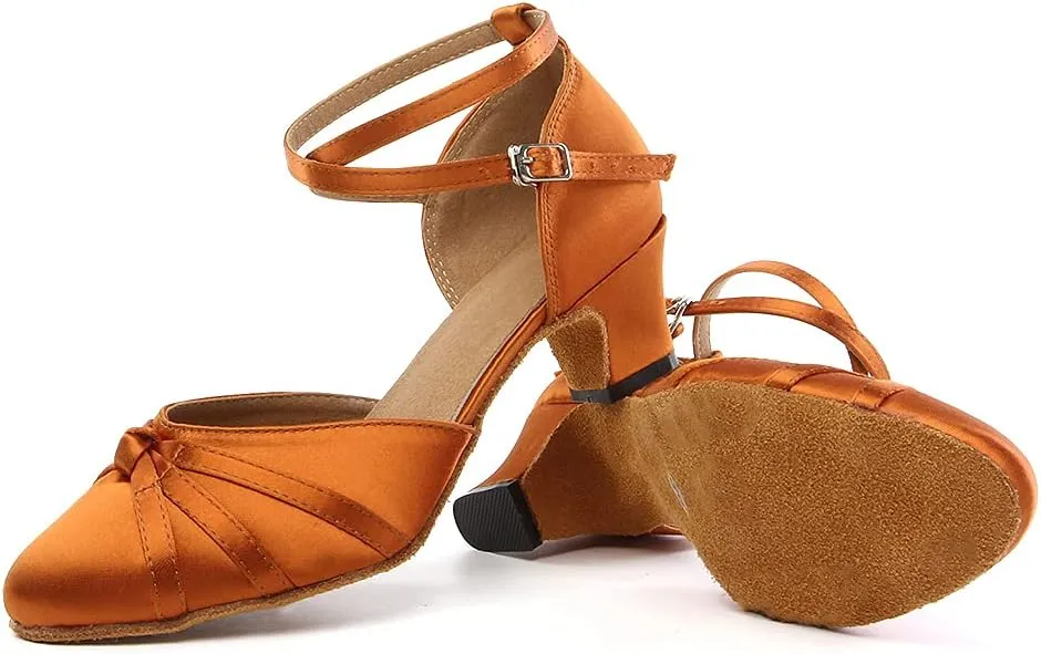 TINRYMX Women Latin Dance Shoes Closed Toe Salsa Tango Performance Party Ballroom Dance Shoes,Model-YCL117/L189