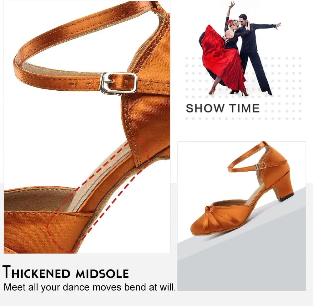 TINRYMX Women Latin Dance Shoes Closed Toe Salsa Tango Performance Party Ballroom Dance Shoes,Model-YCL117/L189