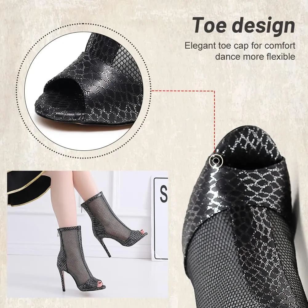 TINRYMX Womens Latin Dance Shoes Open Toe Professional Ballroom Salsa Tango Dance Shoes,Model-YCL526
