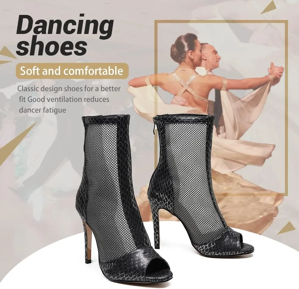 TINRYMX Womens Latin Dance Shoes Open Toe Professional Ballroom Salsa Tango Dance Shoes,Model-YCL526