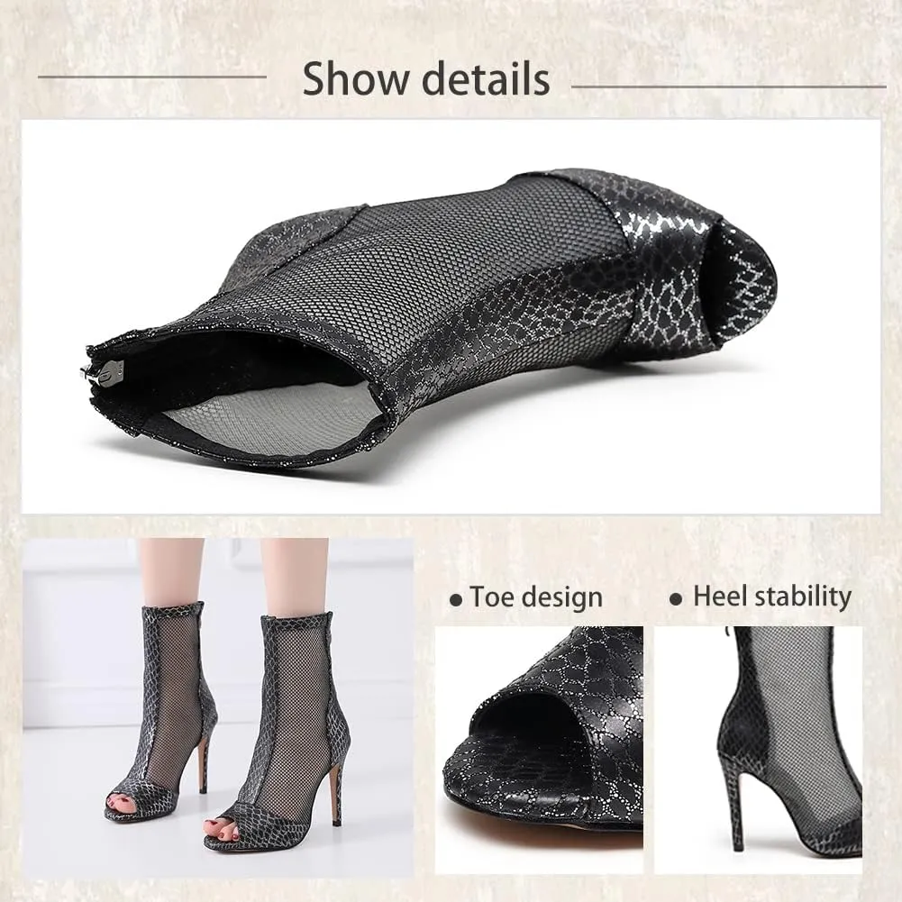 TINRYMX Womens Latin Dance Shoes Open Toe Professional Ballroom Salsa Tango Dance Shoes,Model-YCL526