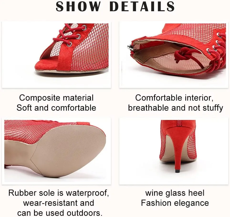 TINRYMX Womens Latin Dance Shoes Satin Tango Performance Professional Ballroom Salsa Dance Shoes,Model-QJW7179