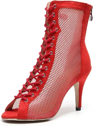 TINRYMX Womens Latin Dance Shoes Satin Tango Performance Professional Ballroom Salsa Dance Shoes,Model-QJW7179