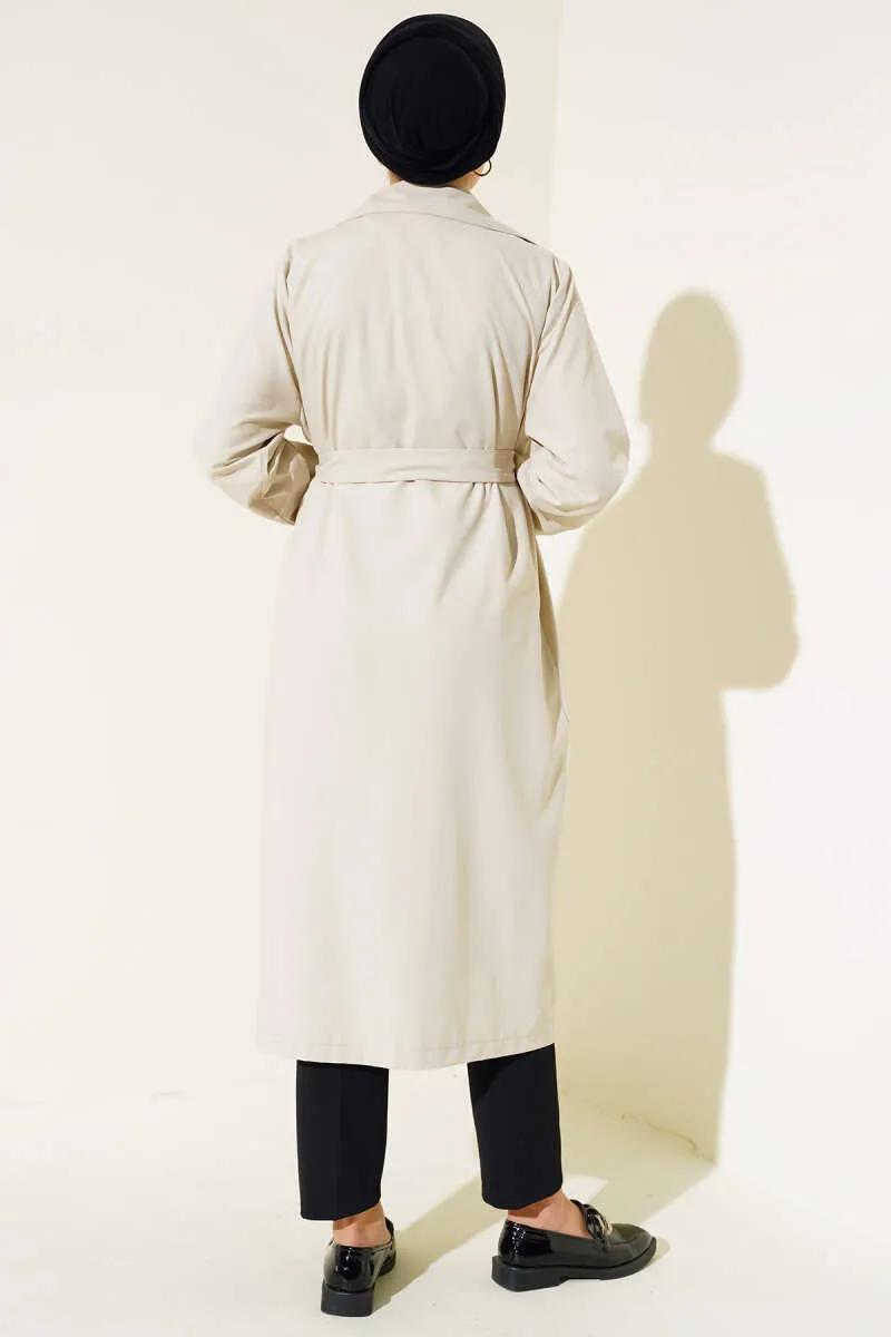 Trench Coat Stone with Piece Detail