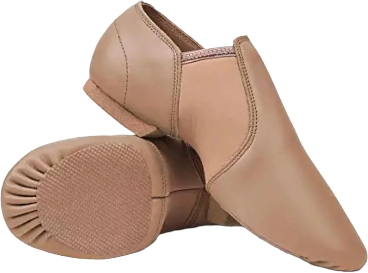 TW Leather Upper Slip on Jazz Shoe for Little Girls.