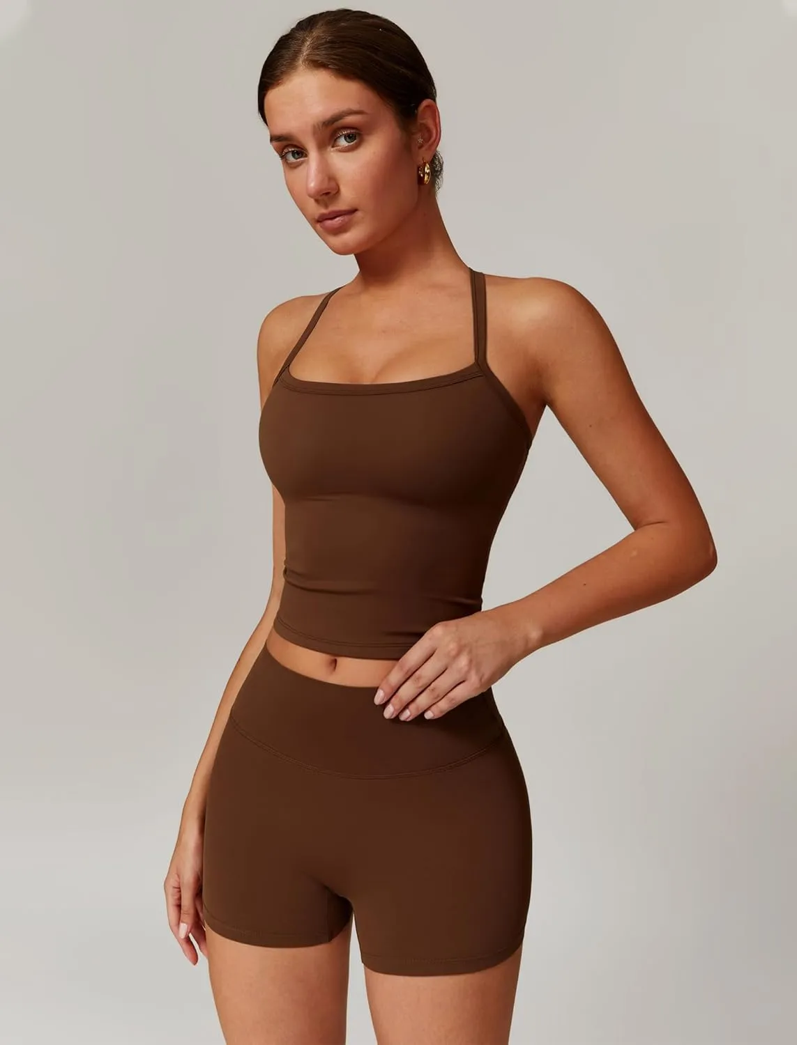 Two Piece Workout Sets For Women Tank Top Matching High Waist Booty Lifting Shorts Gym Yoga Active Wear Outfits