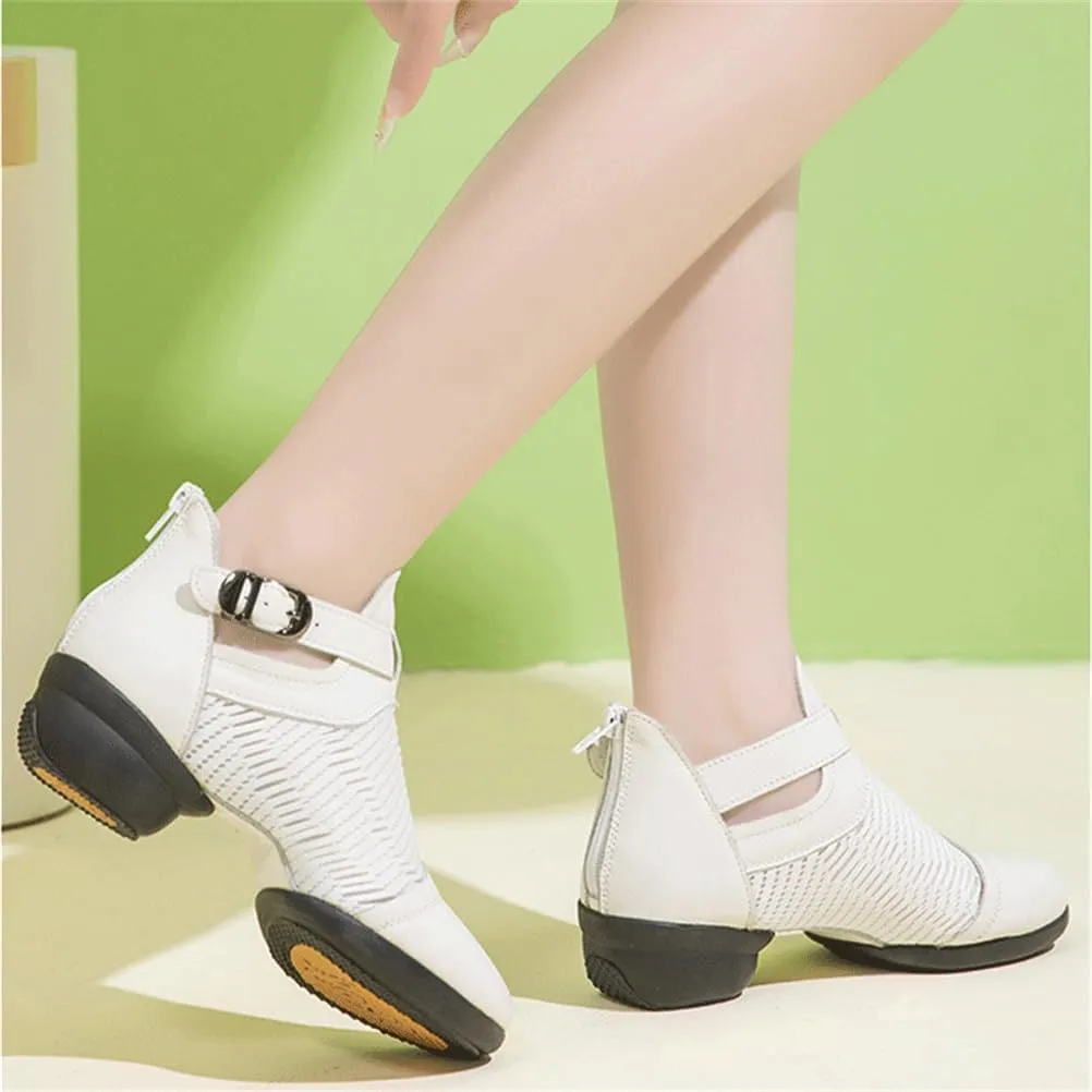 VEACAM Walking Dance Shoes for Women, Slip on Shoes Arch Support Jazz Shoes Lightweight Split Sole Beginner Ballroom Dancing Sneakers