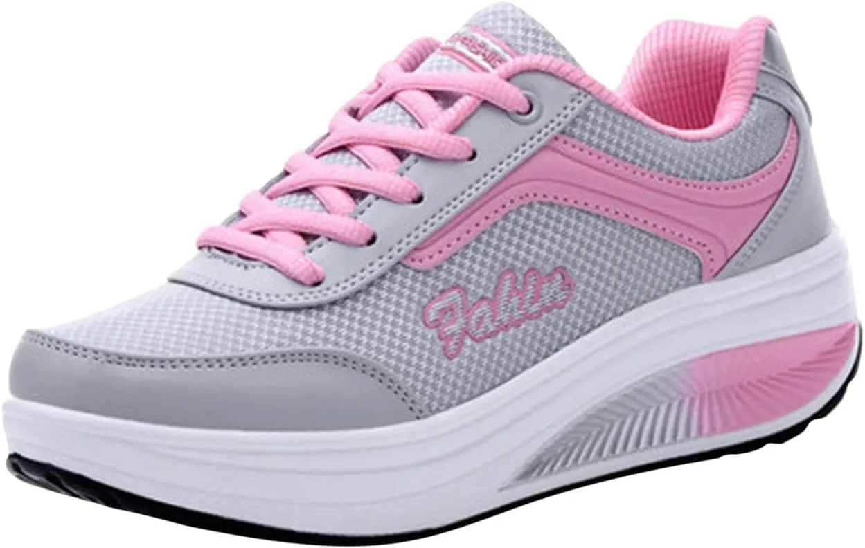 Walking Shoes Women Soft Comfy Running Shoe Fashion Lace up Sneakers Casual Lightweight Tennis Sneaker