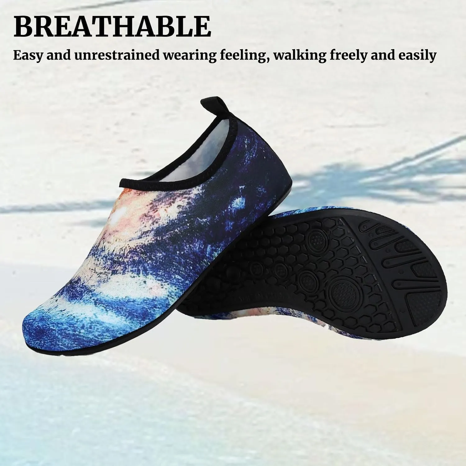 Water Sports Shoes Barefoot Quick-Dry Aqua Yoga Socks Slip-On for Men Women Swim Beach Barefoot Slip-on Wide Toe Box Sneakers Hiking Athletic Outdoor Shoes for Pool Surf Walk Breathable Soft Unisex