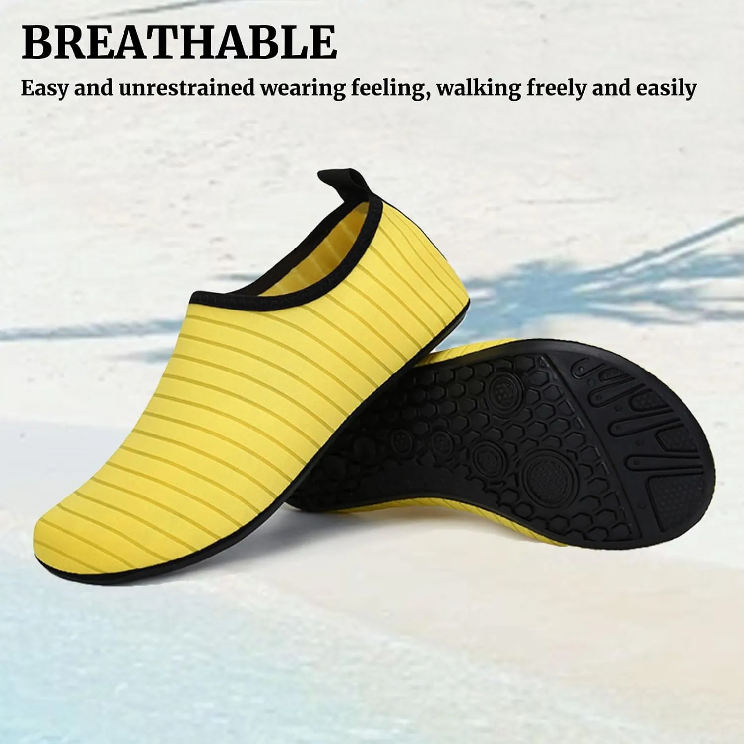 Water Sports Shoes Barefoot Quick-Dry Aqua Yoga Socks Slip-On for Men Women Swim Beach Barefoot Slip-on Wide Toe Box Sneakers Hiking Athletic Outdoor Shoes for Pool Surf Walk Breathable Soft Unisex