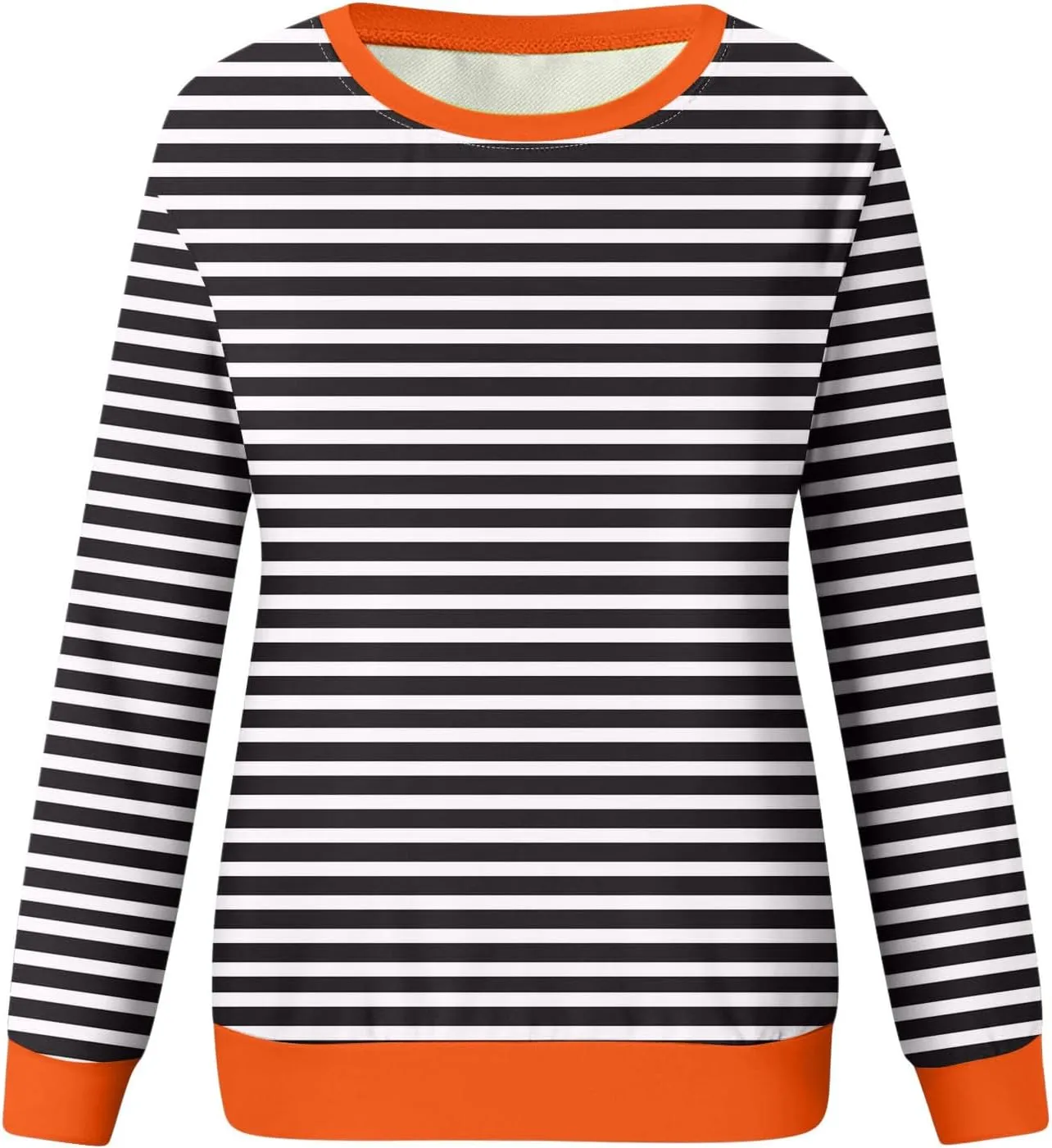 Women Striped Crewneck Sweatshirts Trendy 2024 Pullover Tops Long Sleeve Preppy Shirts Fall Fashion Clothing