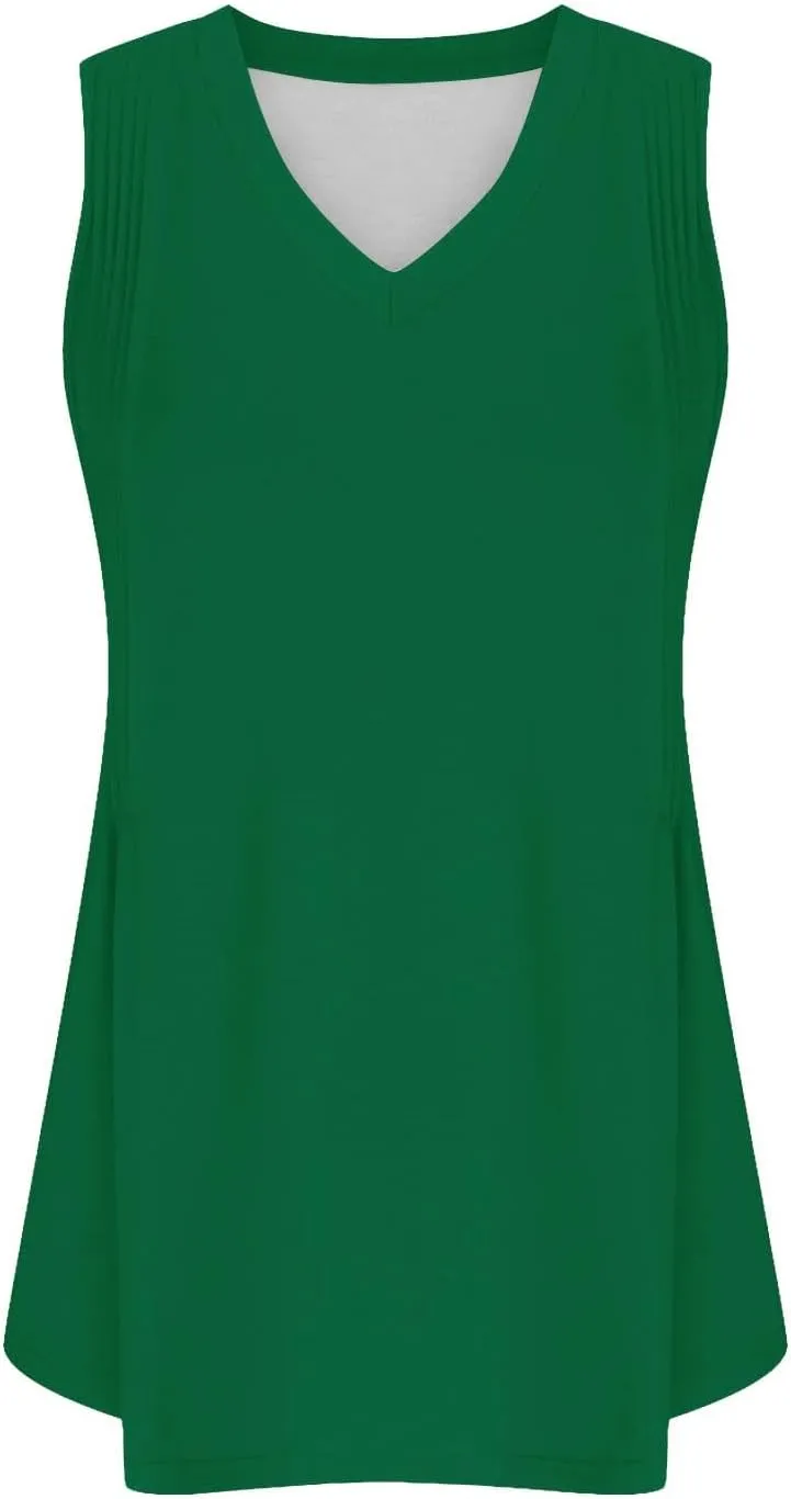 Women V Neck Summer Tank Tops Loose Fitting Sleeveless Flowy Tunic Dressy Casual Long Shirt Blouses Trendy Clothing