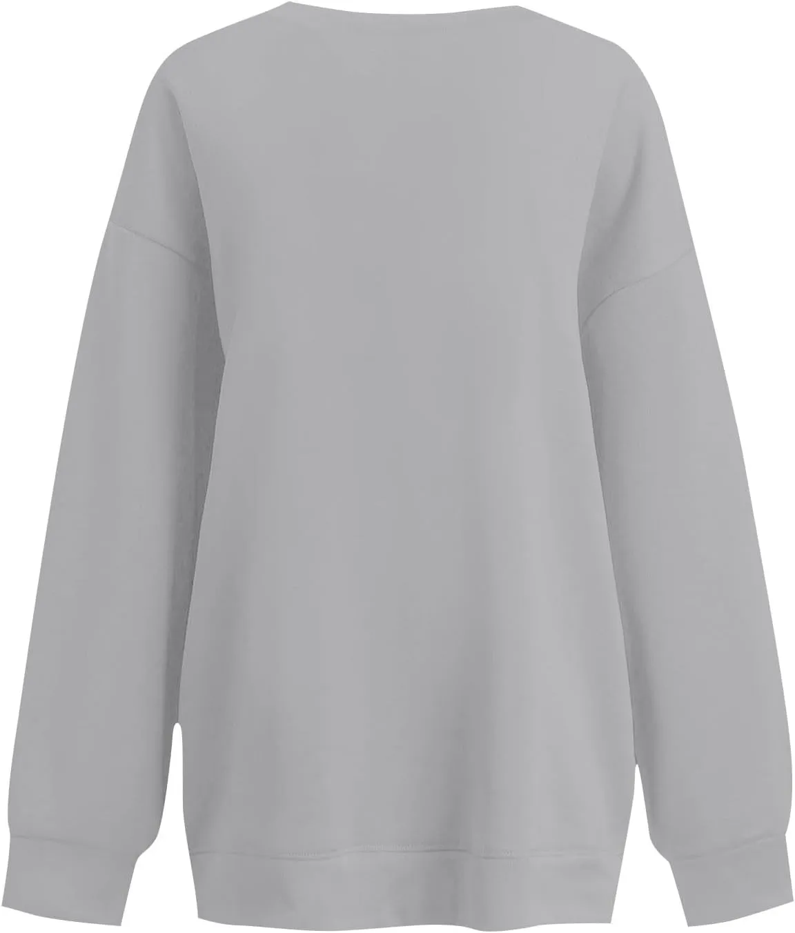 Women's Crewneck Sweatshirts 2024 Womens Fashion Long Sleeve Solid Colour Loose Fit Pullover Sweatshirt Tops