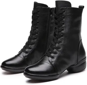 Women's Jazz Shoes Fashion Winter Warm Dancing Sneakers Ladies High Top Split Sole Modern Dance Shoes