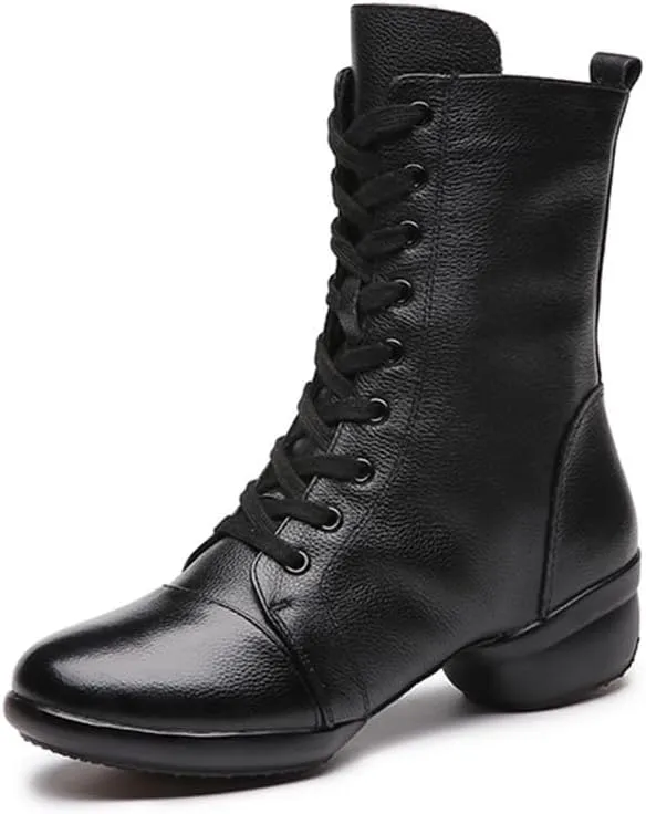 Women's Jazz Shoes Fashion Winter Warm Dancing Sneakers Ladies High Top Split Sole Modern Dance Shoes