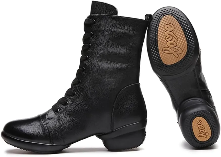 Women's Jazz Shoes Fashion Winter Warm Dancing Sneakers Ladies High Top Split Sole Modern Dance Shoes