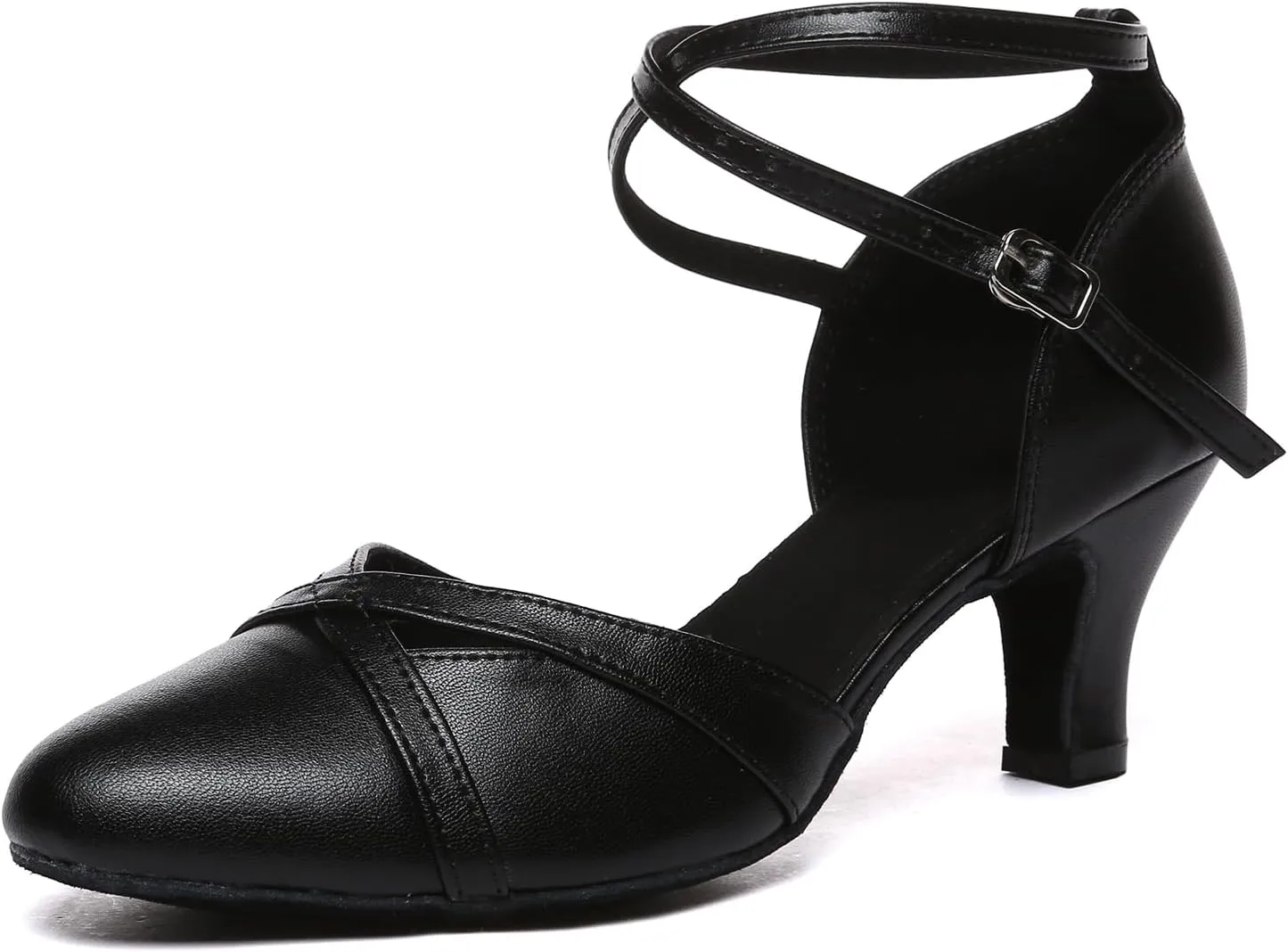 Womens Latin Dance Shoes Closed Toe Salsa Ballroom Modern Practice Dancing Shoes,YC-L618-Suede Sole-2.33Heel