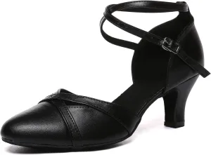 Womens Latin Dance Shoes Closed Toe Salsa Ballroom Modern Practice Dancing Shoes,YC-L618-Suede Sole-2.33Heel