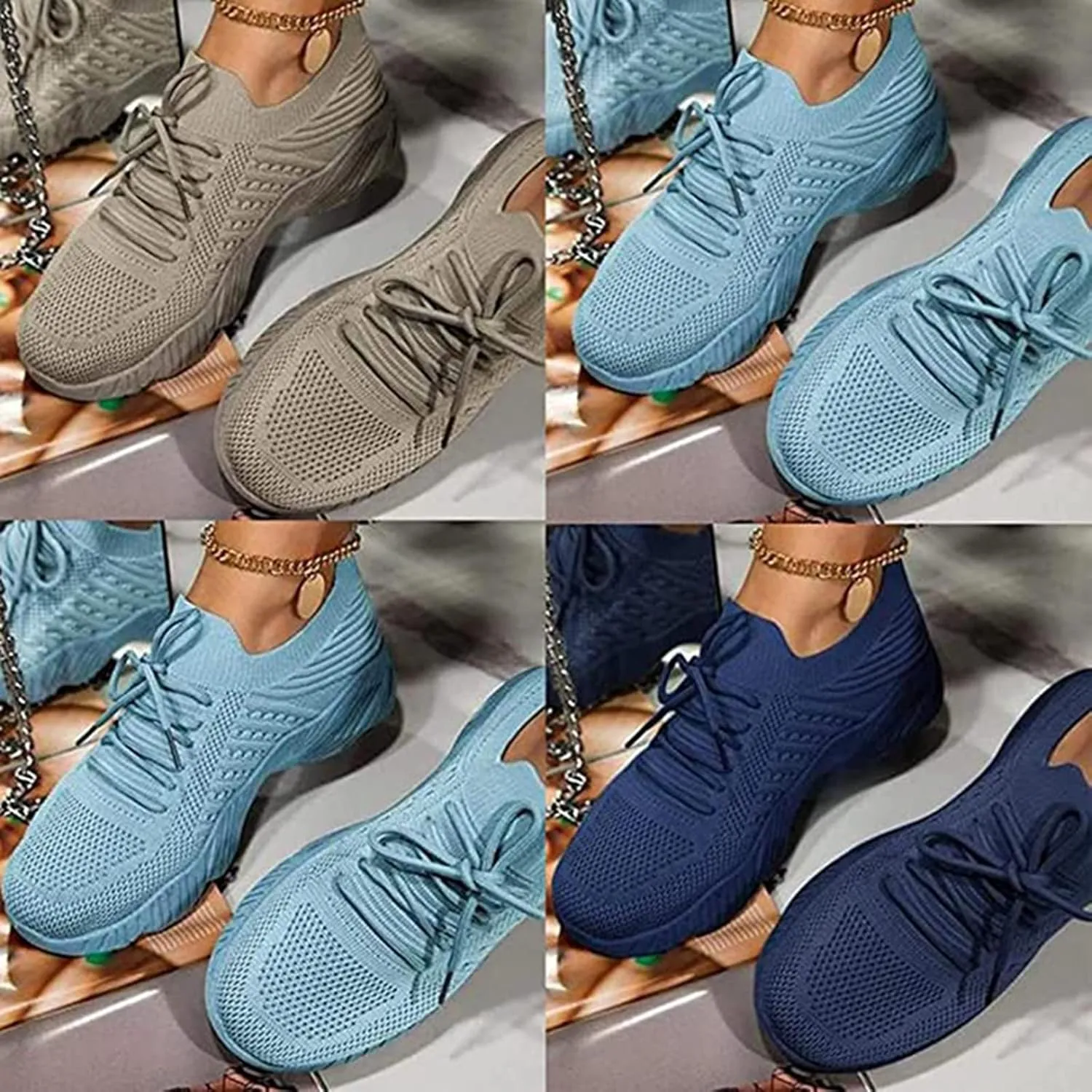 Womens Mens Walking Sneakers Casual Sports Tennis Shoes,Non Slip Wide Width Athletic Shoes Summer Outdoor Light Breathable Mesh Sneakers for Gym Jogging Running