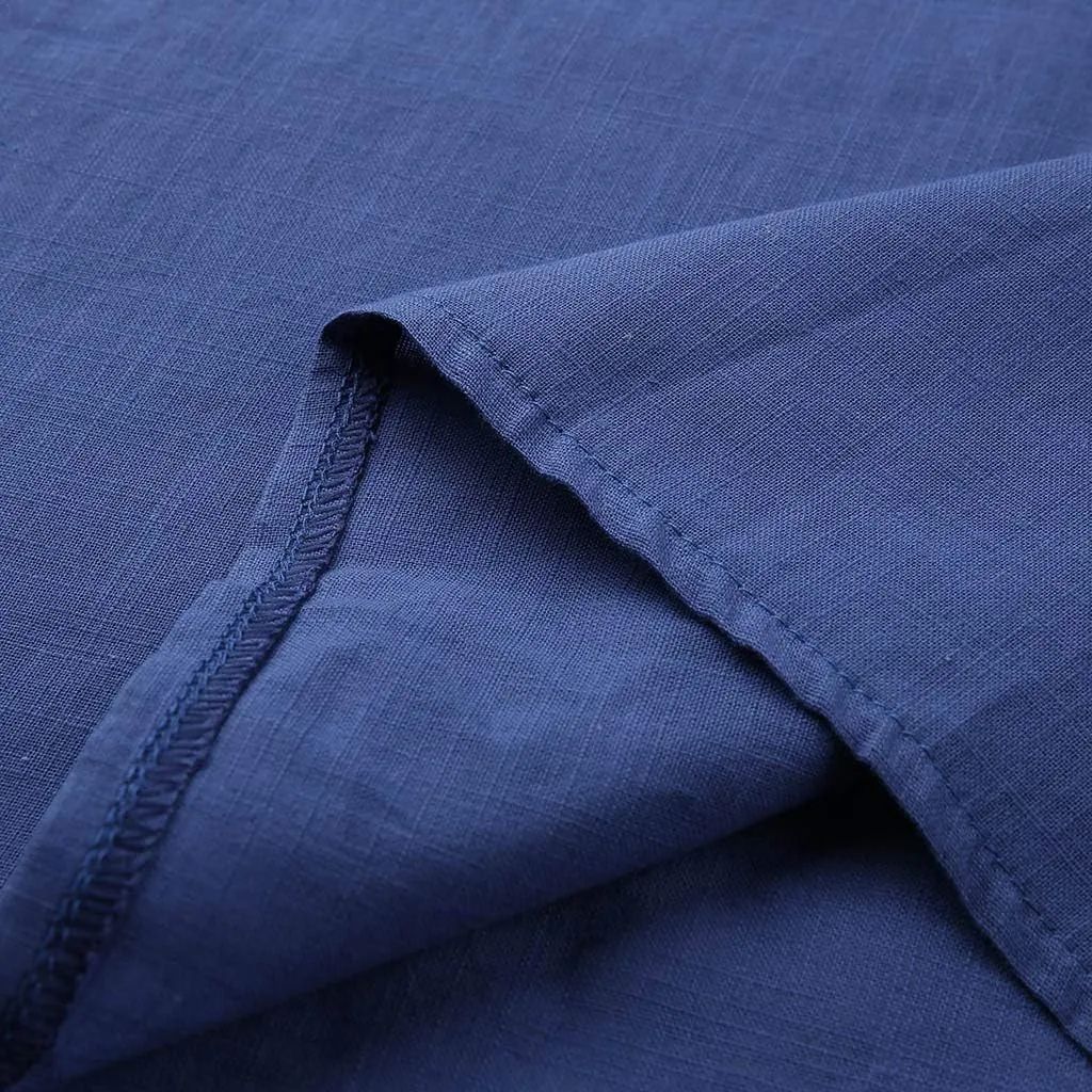 Womens Shirts Casual Summer Crew Neck Elbow Length Sleeve Blouses Loose Fitting Linen Tops Ladies Trendy Clothes 2025
