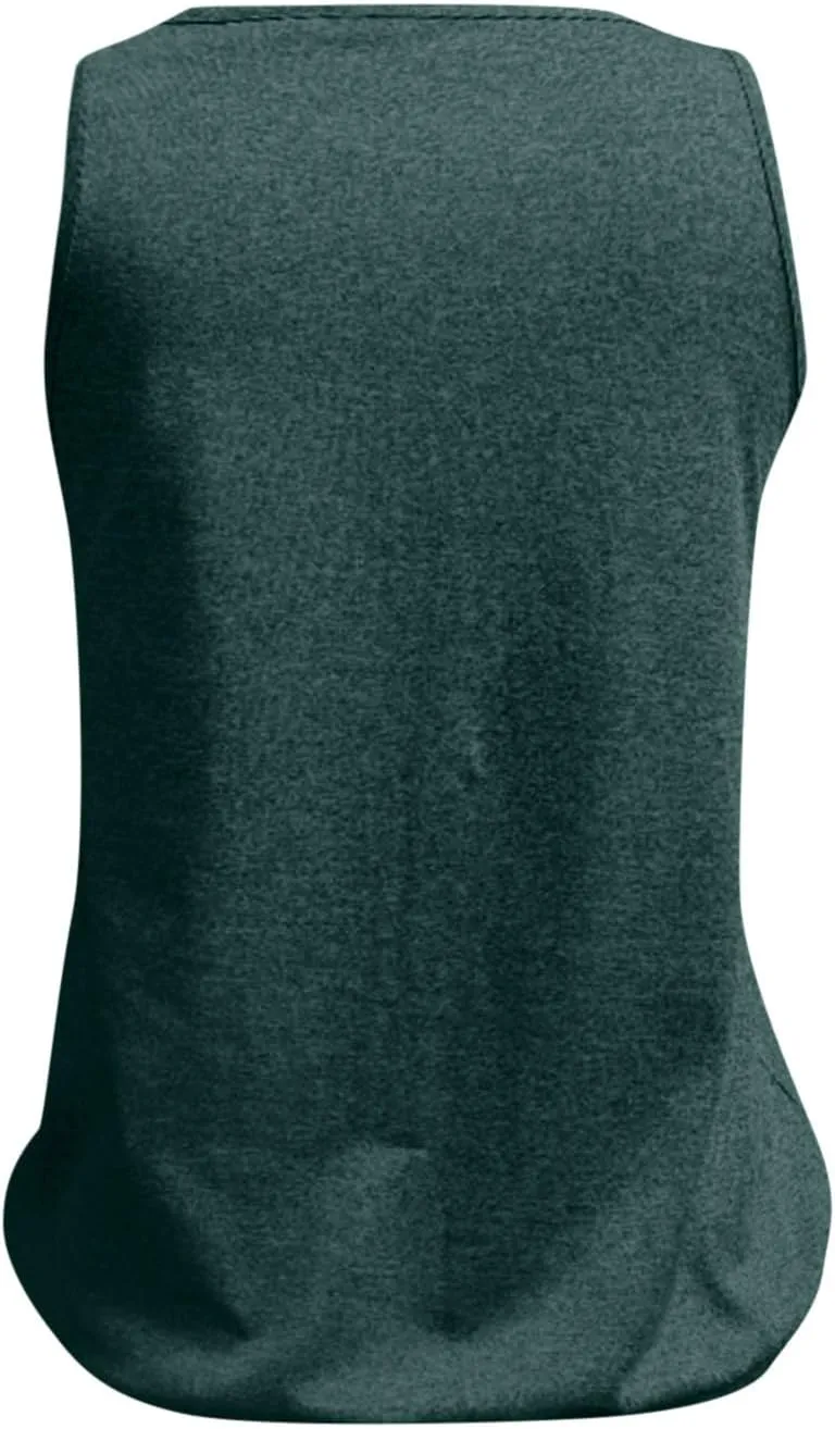 Womens Summer Tops Dressy Casual Banded Bottom Tank Tops Loose Fit V Neck Sleeveless Solid Basic Tee Shirts Blouses