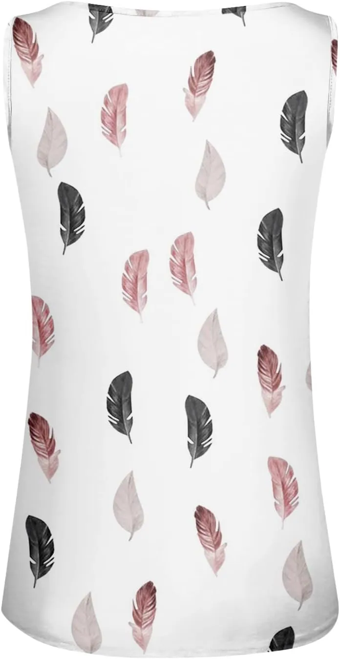 Womens Tank Tops Henley V Neck Button Printed Shirts 2025 Summer Casual Loose Fit Sleeveless Cute Tanks Tee for Women