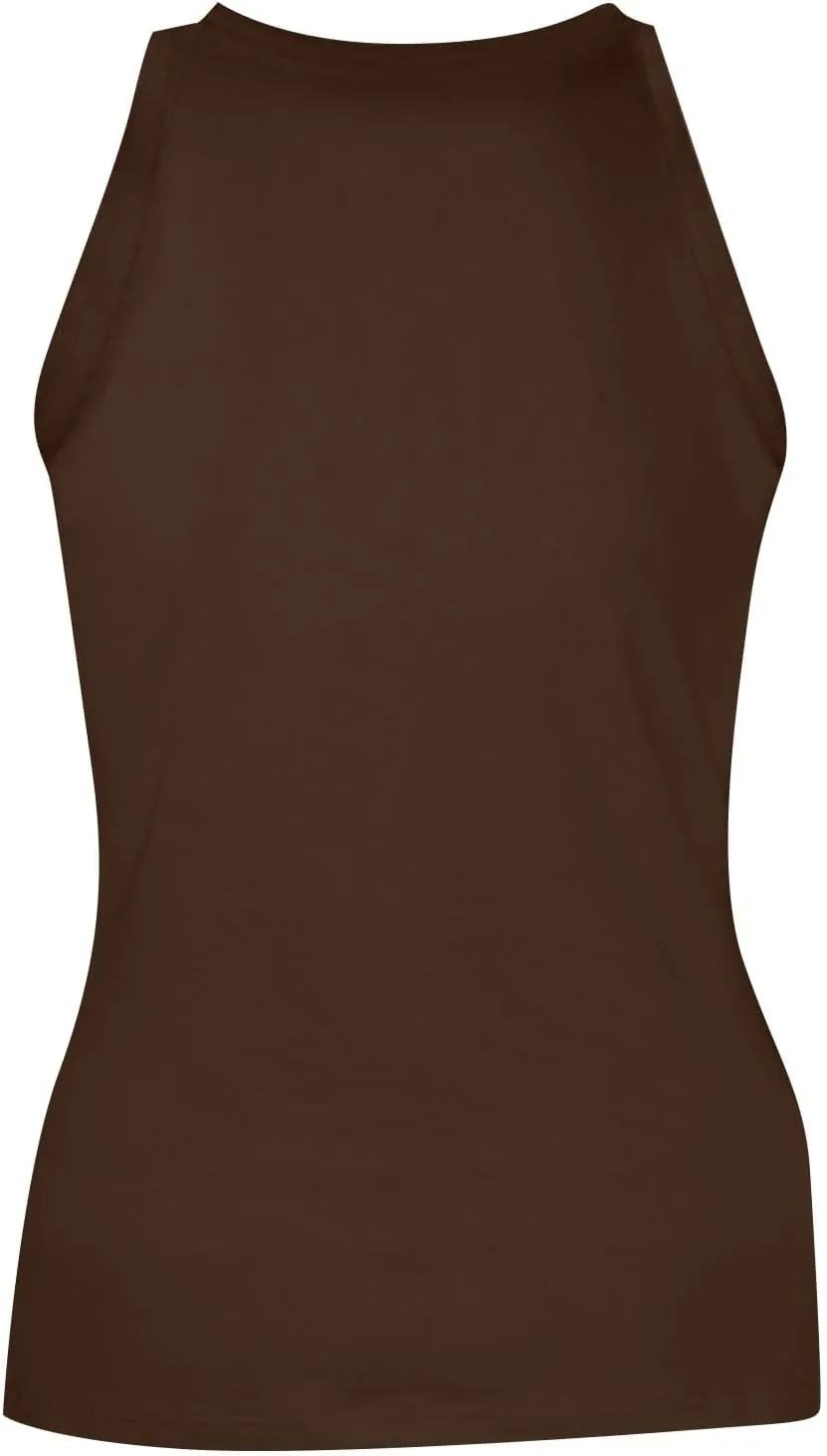 Womens Tank Tops Summer Cotton Workout High Neck Sleeveless Tops Casual Ribbed Slimming Racerback Tank Tops Undershirts
