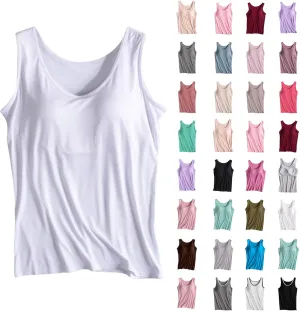 Womens Tank Tops with Built in Bra Padded Sleeveless Shirts Workout Yoga Tank Tops 2025 Trendy Athletic Tank Tops