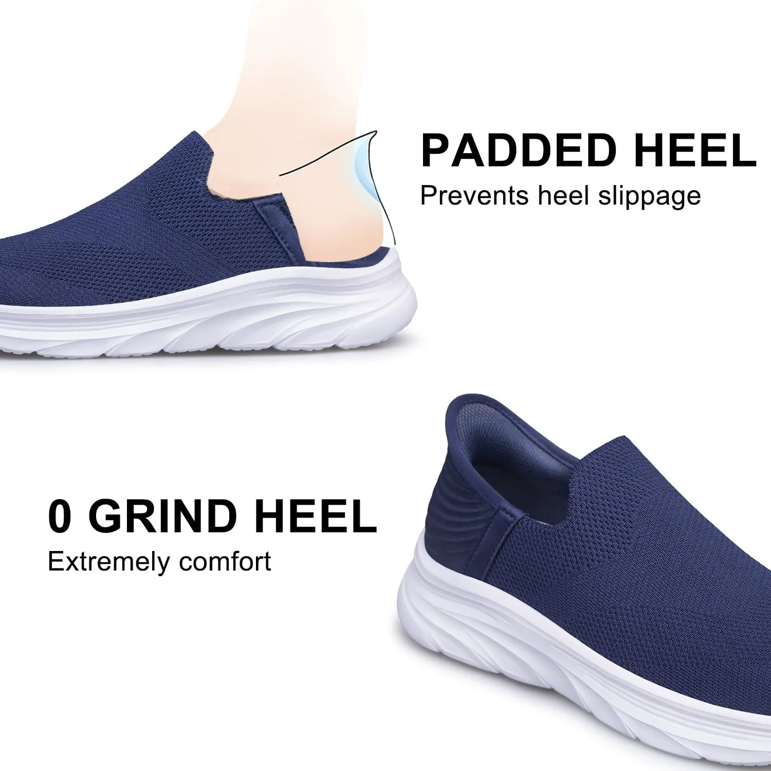 Women's Walking Shoes Hands Free Slip On Sneakers Comfort Lightweight Non Slip Workout Gym Nurse Shoes