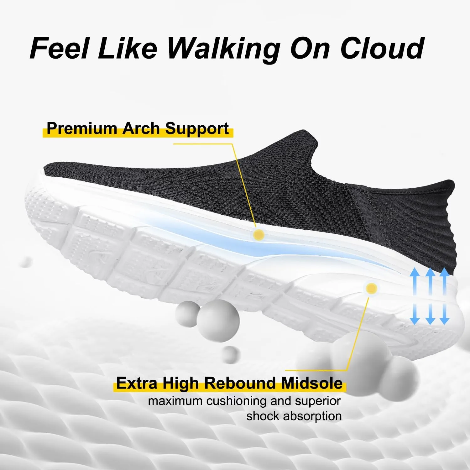 Women's Walking Shoes Hands Free Slip On Sneakers Comfort Lightweight Non Slip Workout Gym Nurse Shoes