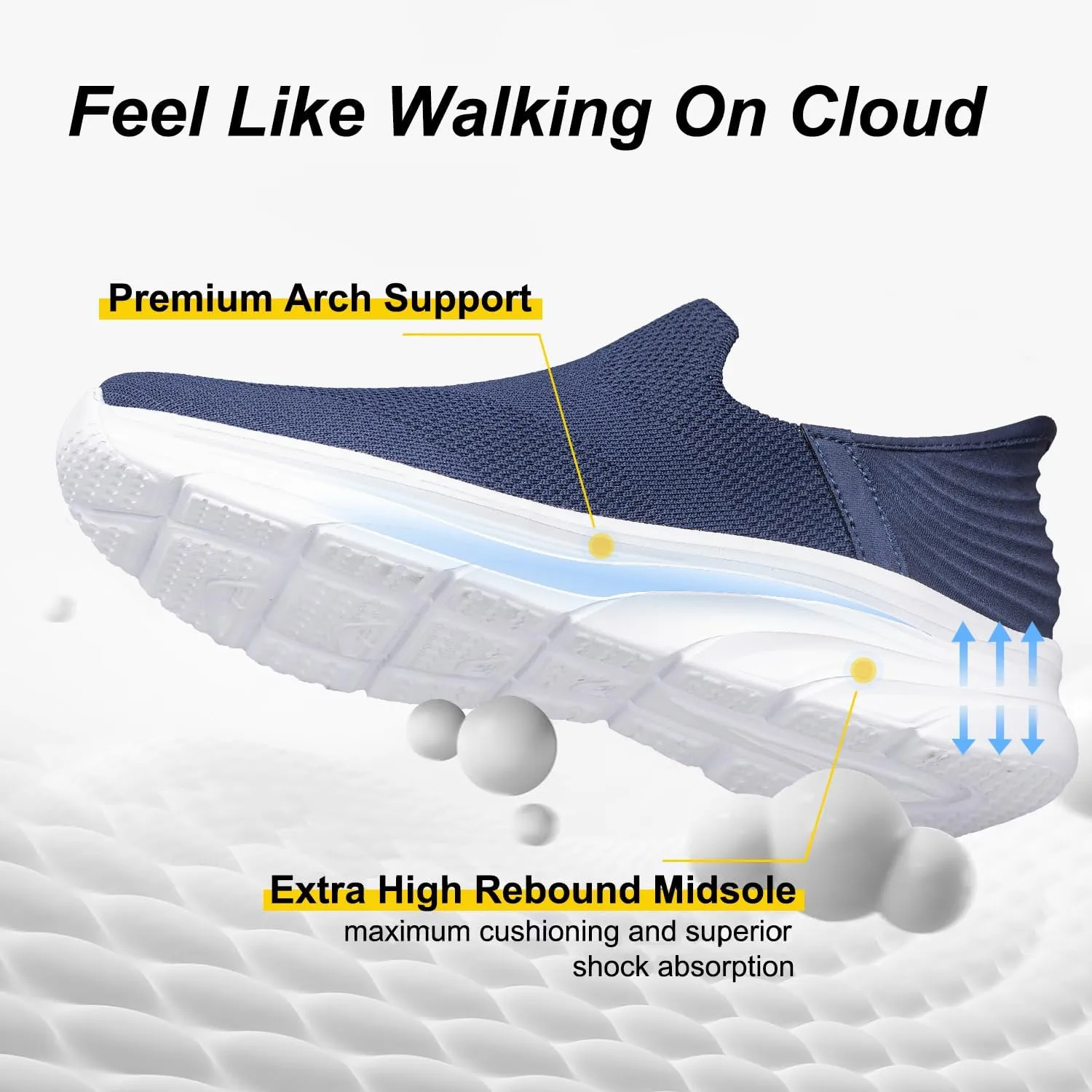 Women's Walking Shoes Hands Free Slip On Sneakers Comfort Lightweight Non Slip Workout Gym Nurse Shoes